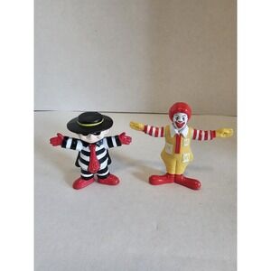 Vintage 1995 McDonald's Hamburglar & Ronald McDonald Happy Meal Figures